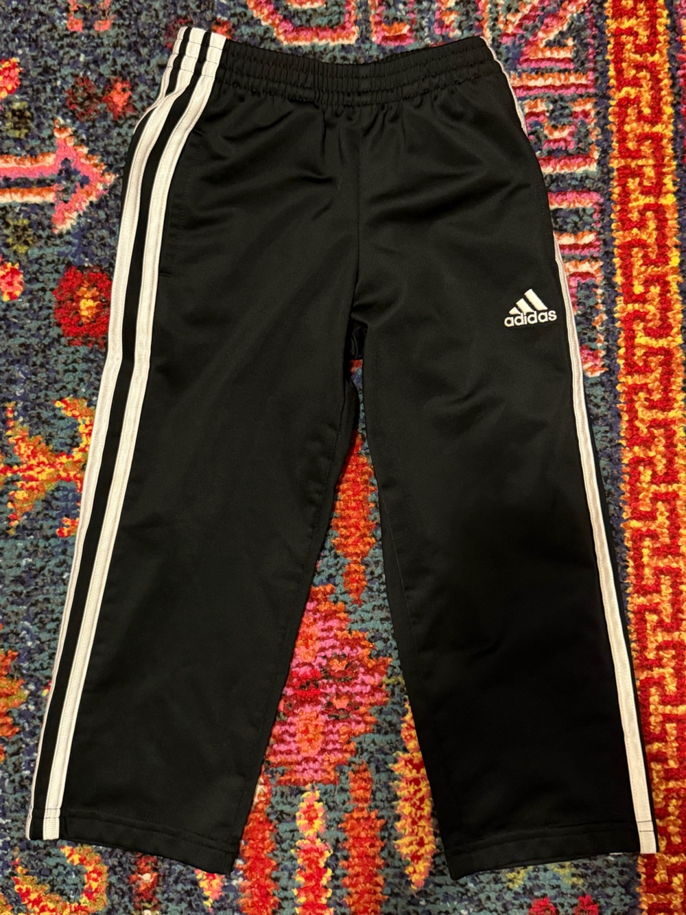 adidas 4T Joggers - Black with White Side Stripes